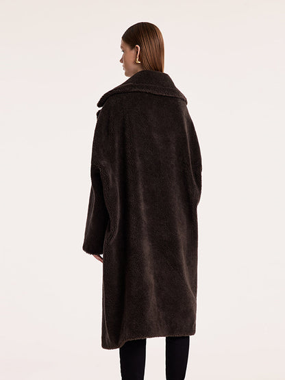 Teddy Kuzu Yün Yaka Oversize Kaban