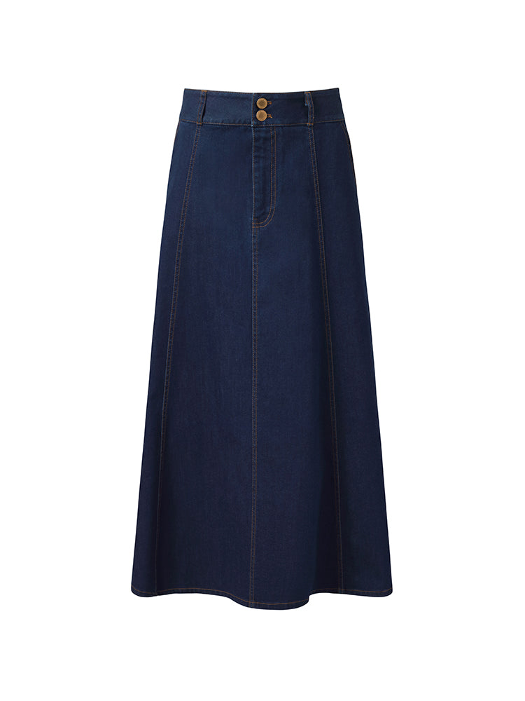 Denim A-Line Ayarlanabilir Bel Kadın Etek