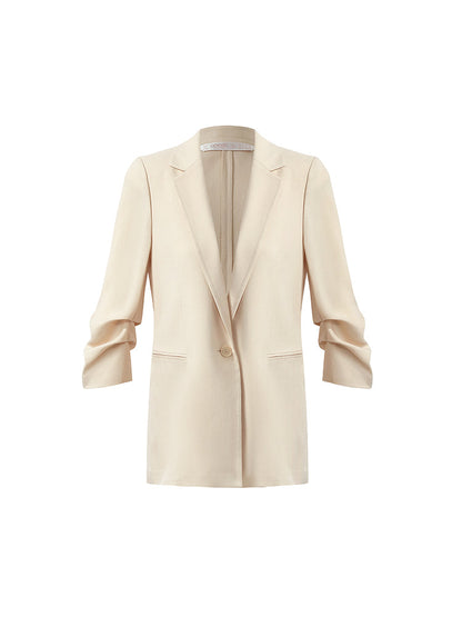 Asetat Dantelli Kollu Kadın Blazer