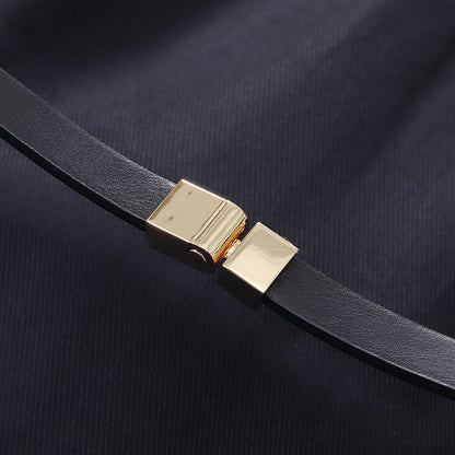 Lacivert V Yaka Tencel Midi Elbise