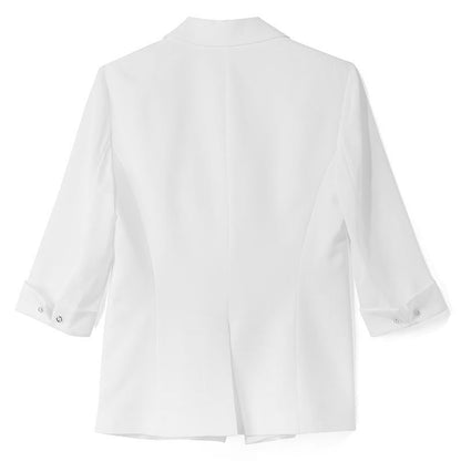 Beyaz Triasetat Truvakar Kol İnce Kadın Blazer