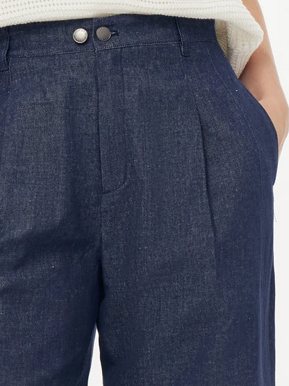 Denim Ayarlanabilir Bel Kadın Düz Paça Kot