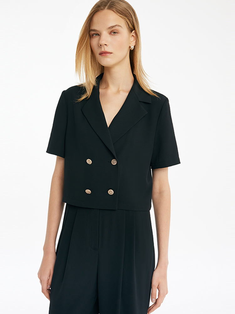 Kruvaze Blazer Ve Pantolon İkili Takım