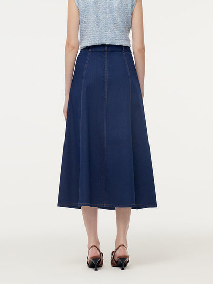 Denim A-Line Ayarlanabilir Bel Kadın Etek