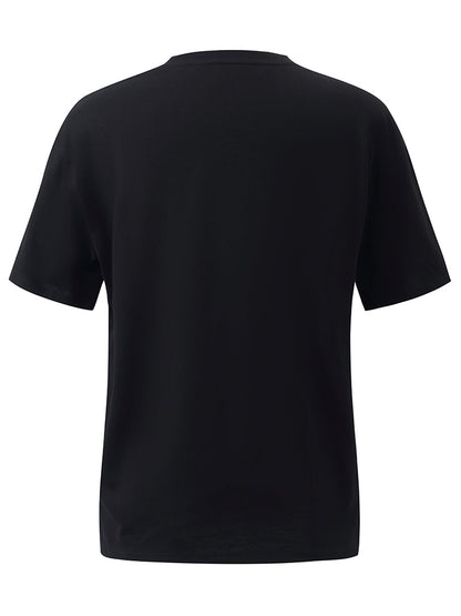 Patchwork Denim Jakarlı Kadın T-Shirt