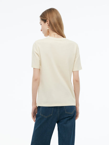 Çiçek Desenli Kadın Örgü T-Shirt