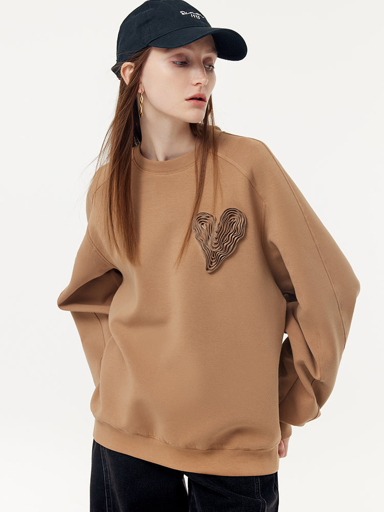 3D Kalp Bisiklet Yaka Unisex Tişört