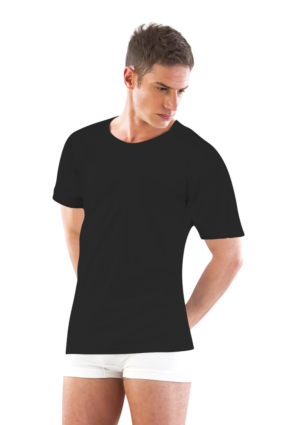 SİYAH DesBerries 12350 R Yarım Kol Erkek Atlet