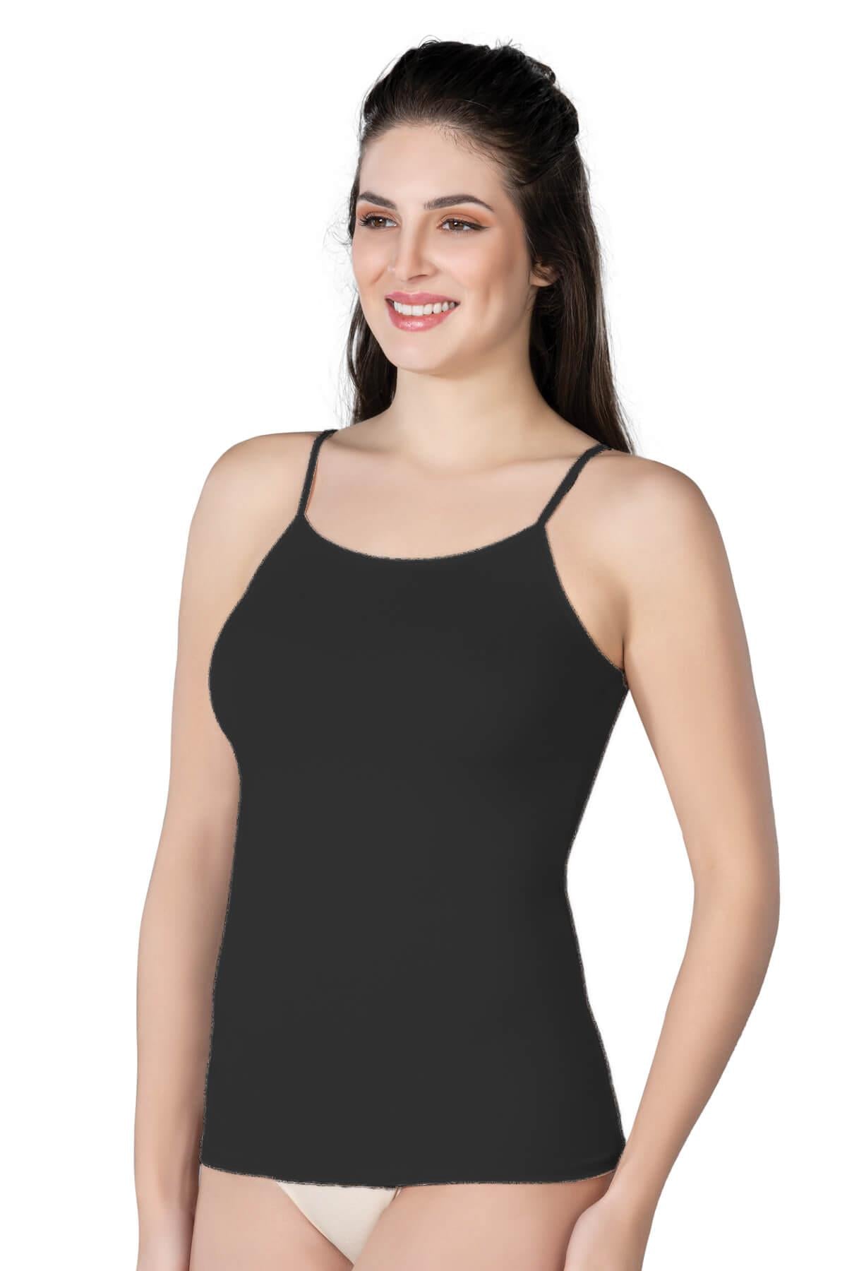SİYAH DesBerries 1410 Modal Cotton İnce Askılı Atlet