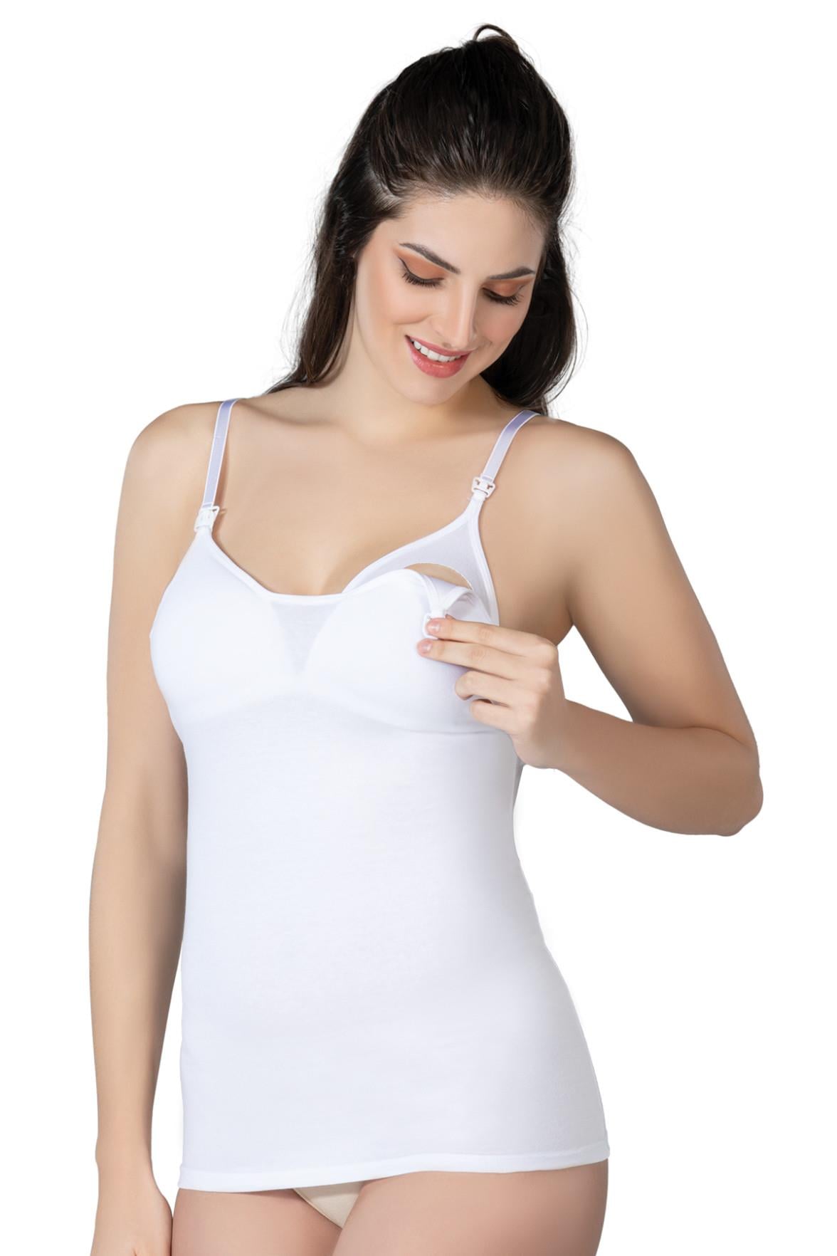 BEYAZ DesBerries 1413 Modal Cotton Kaplı Emzirme Atlet