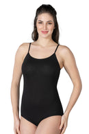 SİYAH DesBerries 1415 Modal Cotton Çıtçıtlı İnce Askılı Body