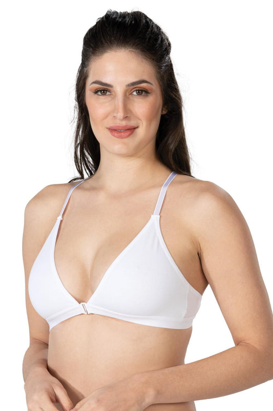 BEYAZ DesBerries 1416 Modal Cotton Önden Açmalı Sporcu Sütyen