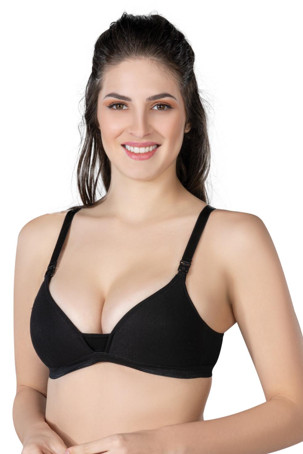 SİYAH DesBerries 1422 Modal Cotton Kaplı Emzirme Sütyen