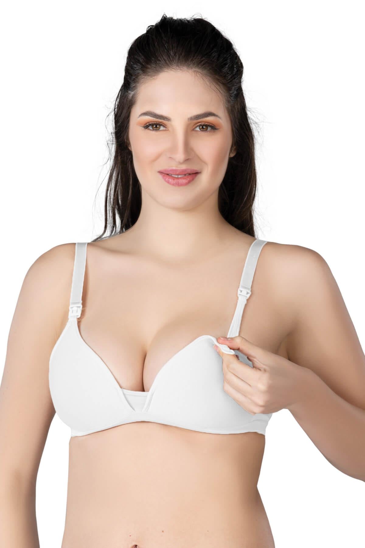 BEYAZ DesBerries 1422 Modal Cotton Kaplı Emzirme Sütyen