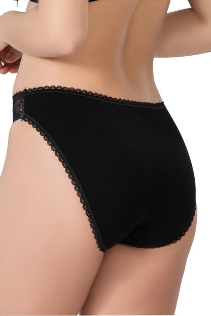 SİYAH DesBerries 1444 Modal Cotton Dantelli Külot