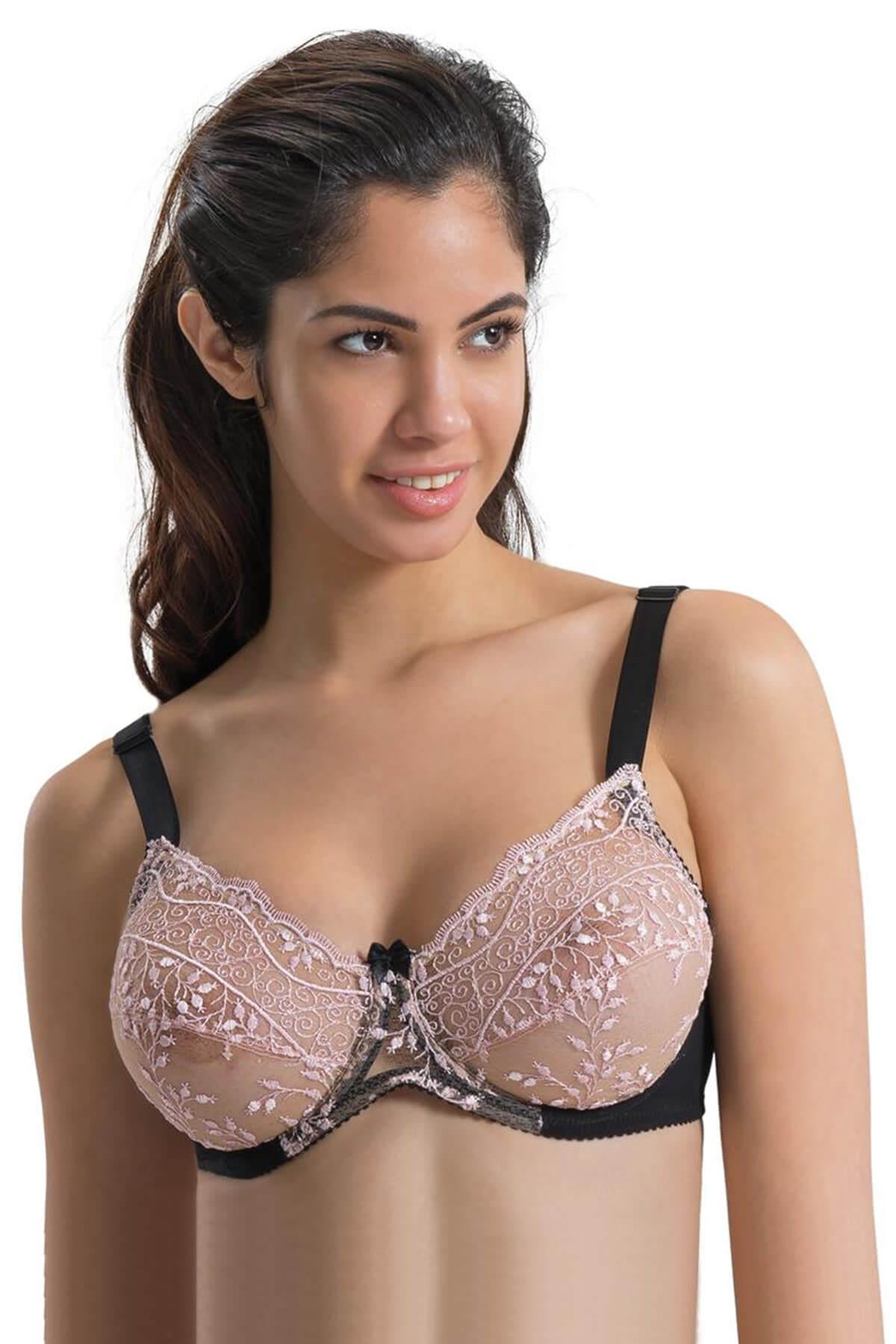 SİYAH-PEMBE DesBerries 148 B Balenli Toparlayıcı Sütyen