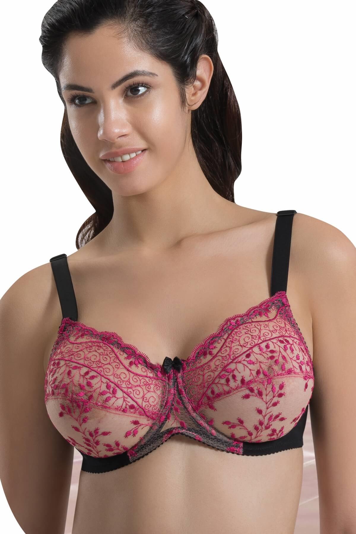 SİYAH BORDO DesBerries 148 B Balenli Toparlayıcı Sütyen