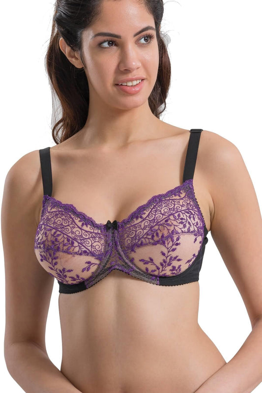 SİYAH MOR DesBerries 148 D Balenli Toparlayıcı Sütyen