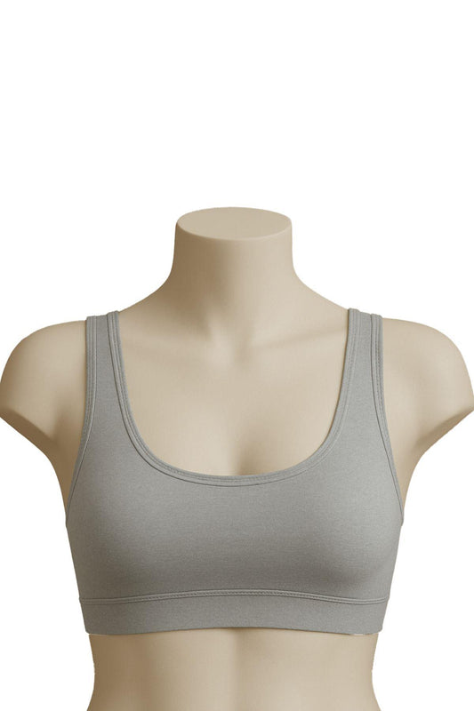 GRİ DesBerries 1816 6'Lı Pedli Kalın Askılı Alıştırma Sütyeni