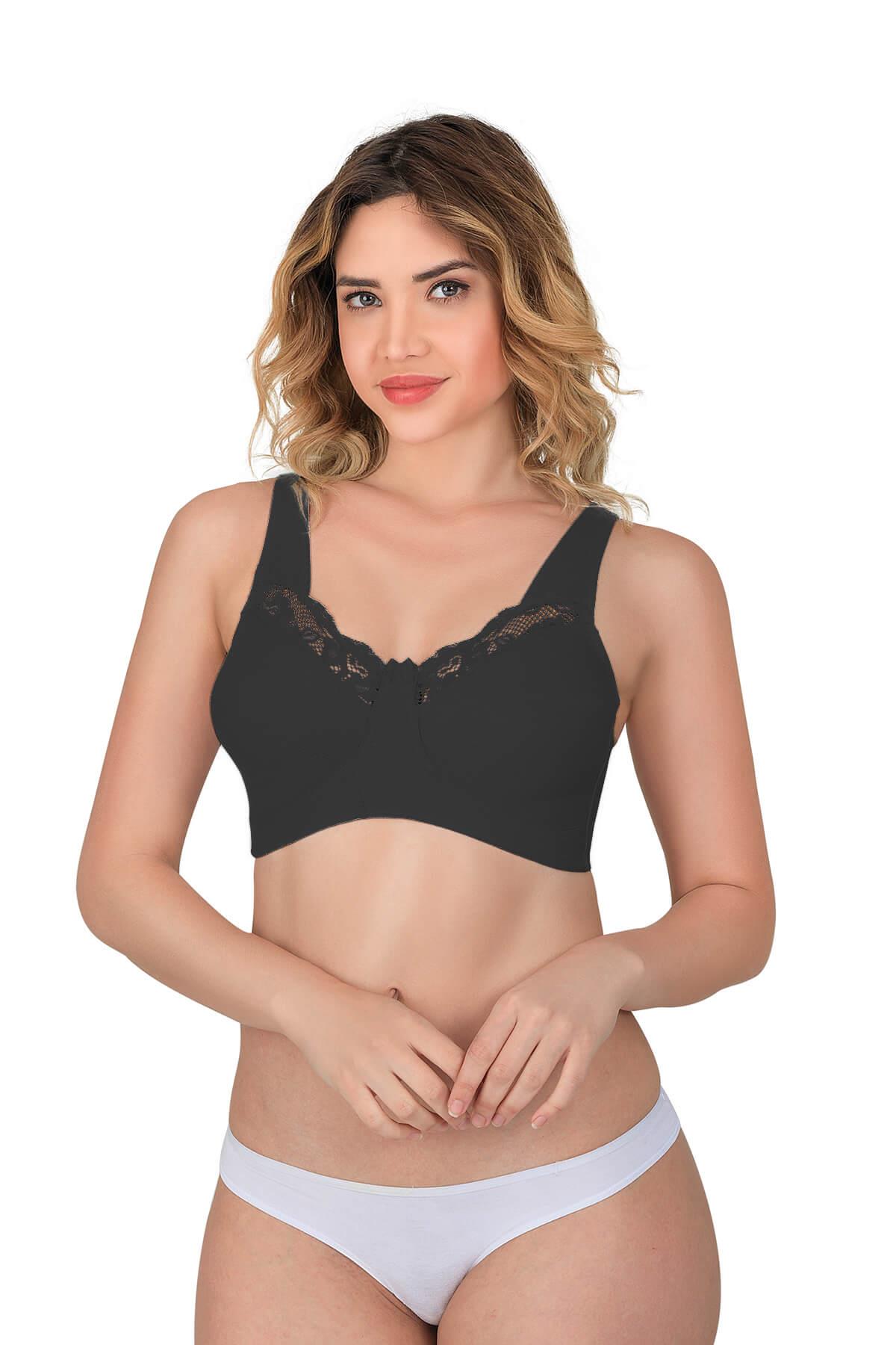 SİYAH DesBerries 181 B Dantelli Toparlayıcı Cotton Sütyen