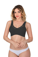 SİYAH DesBerries 181 B Dantelli Toparlayıcı Cotton Sütyen