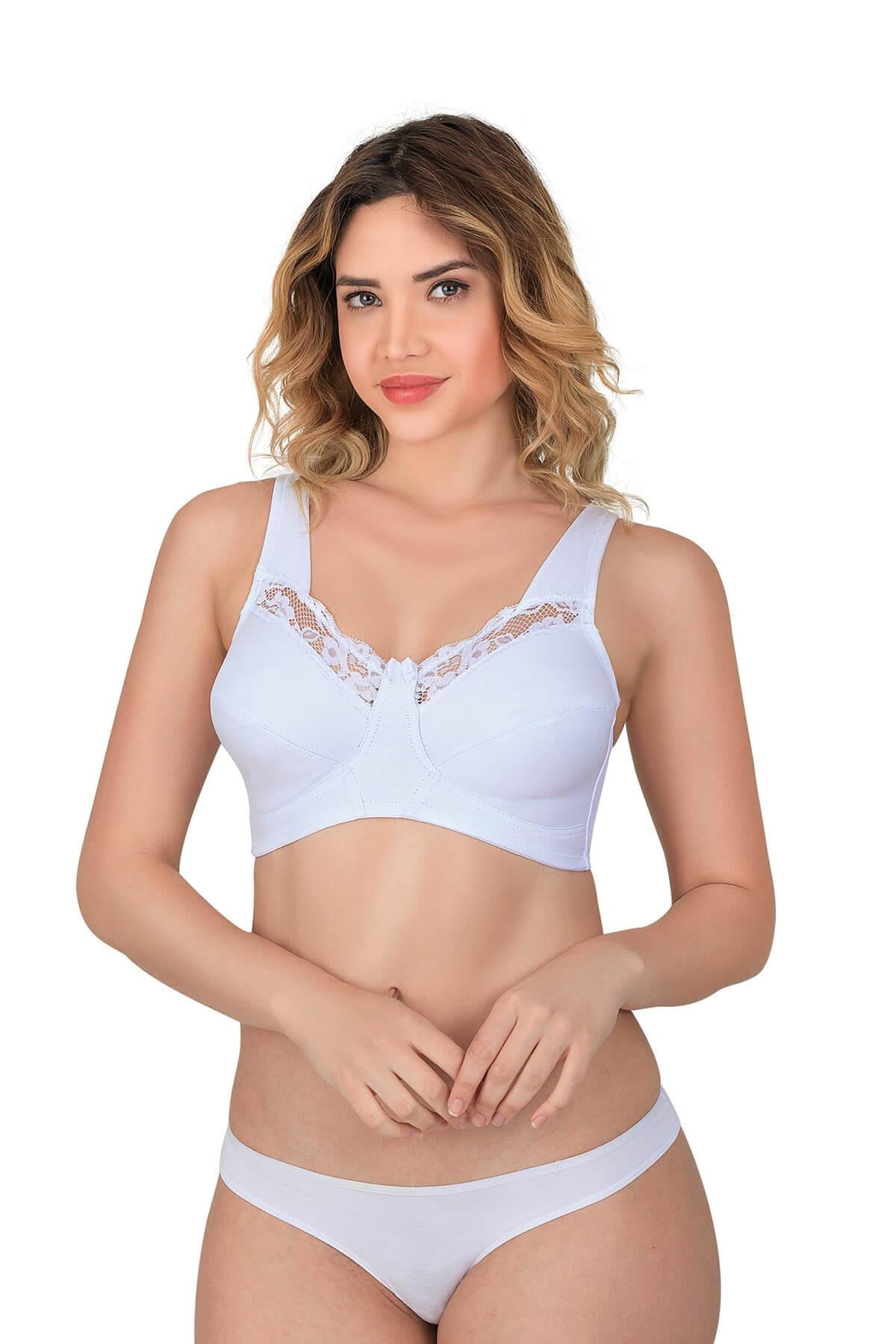 BEYAZ DesBerries 181 C Dantelli Toparlayıcı Cotton Sütyen