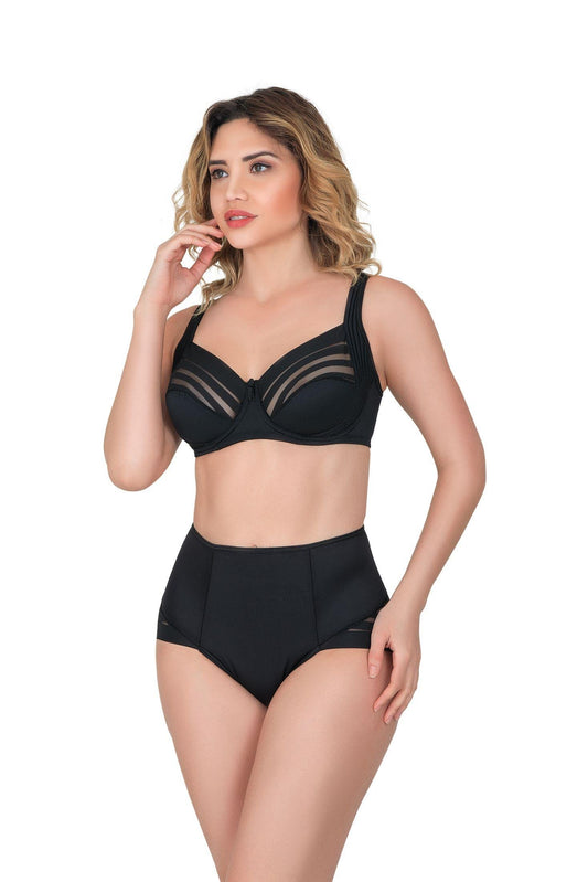 SİYAH DesBerries 183 B Yan Destekli Toparlayıcı Balenli Sütyen