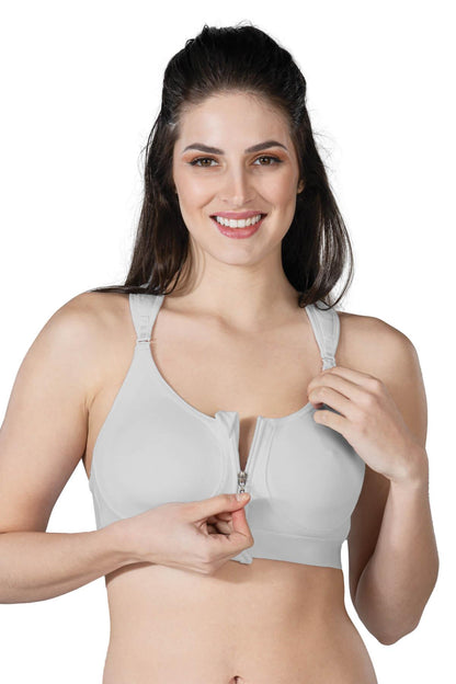 GRİ DesBerries 184 B Önden Fermuarlı Sporcu Penye Sütyen