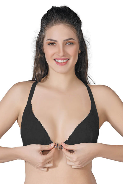 SİYAH DesBerries 187 C Önden Açılır Balenli Sporcu Sütyen