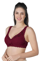 BORDO DesBerries 188 C Pedli Dantelli Telli Toparlayıcı Sütyen