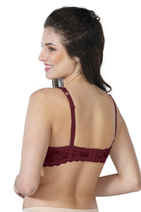 BORDO DesBerries 188 C Pedli Dantelli Telli Toparlayıcı Sütyen