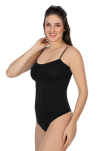 SİYAH DesBerries 1927 İp Askıllı Ripli String Body