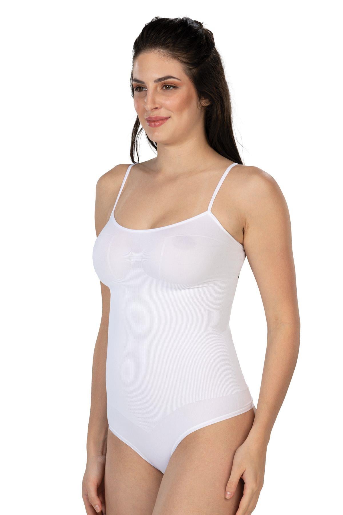 BEYAZ DesBerries 1927 İp Askıllı Ripli String Body