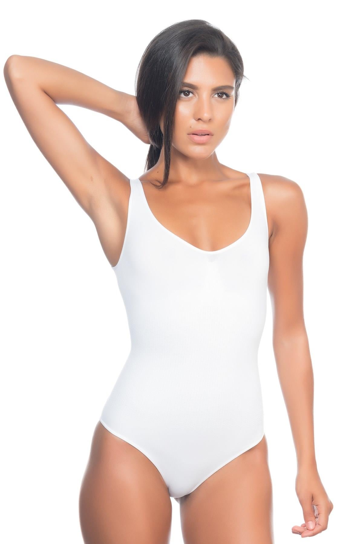 BEYAZ 2018 Kalın Askılı Body Korse