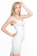 BEYAZ DesBerries 2027 Yüksek Bel Dantelli Paçalı Korse