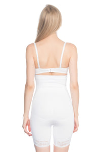 BEYAZ DesBerries 2027 Yüksek Bel Dantelli Paçalı Korse