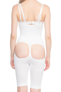 BEYAZ DesBerries 2038 Popo ve Göğsü Açık Paçalı Boy Korse