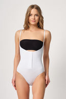 BEYAZ DesBerries 2043 Göğsü Açık Agraflı Body Korse
