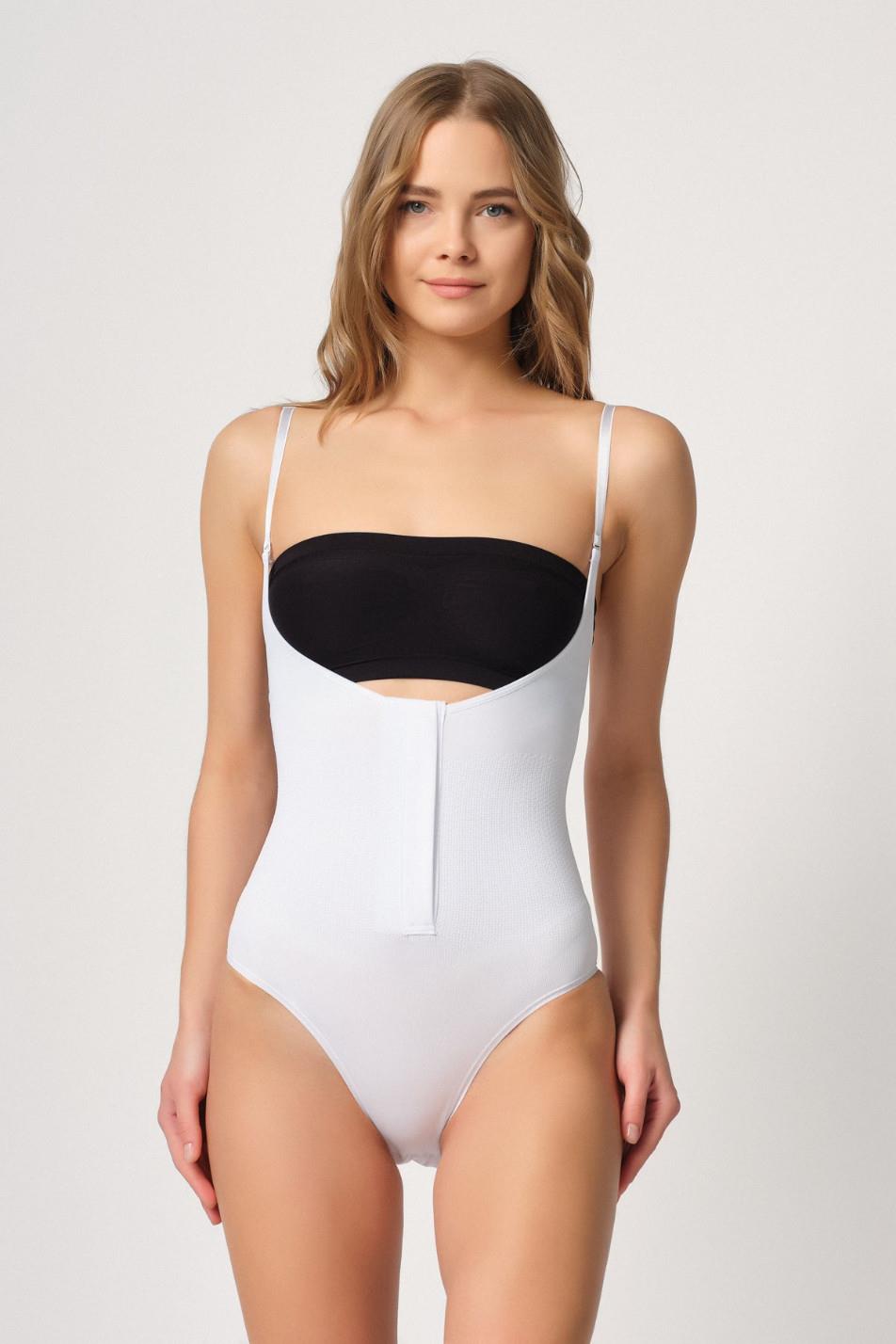 BEYAZ DesBerries 2043 Göğsü Açık Agraflı Body Korse