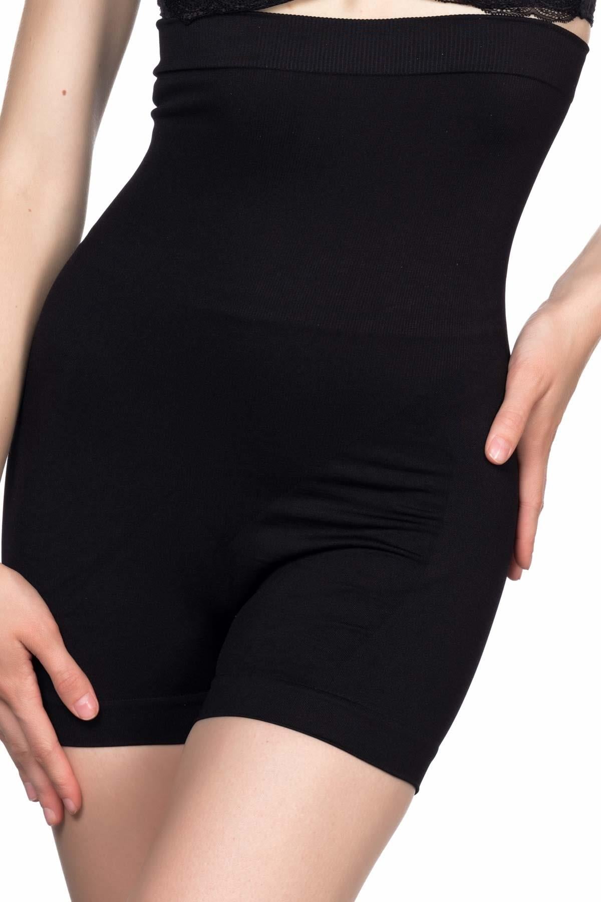 SİYAH DesBerries 2047 Yüksek Bel Boxer Korse