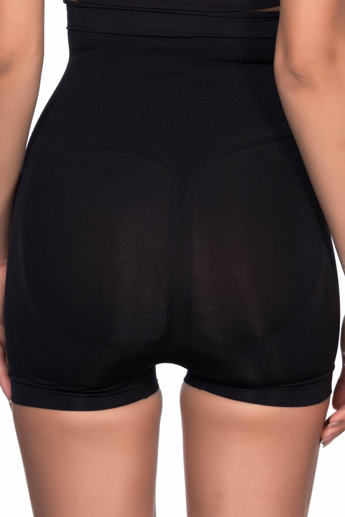 SİYAH DesBerries 2055 Yüksek Bel Masajlı Boxer Korse