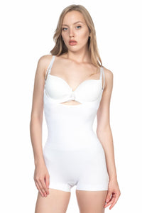 BEYAZ DesBerries 2058 Göğsü Açık Kısa Paça Boy Korse