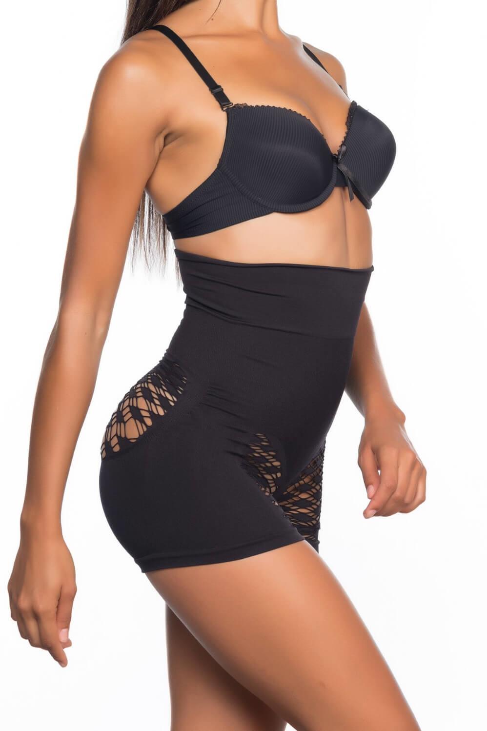 SİYAH DesBerries 2064 Popo Açık Fantezi Boxer Korse