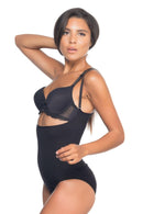 SİYAH DesBerries 2073 Göğüsü Açık Desenli Body Korse