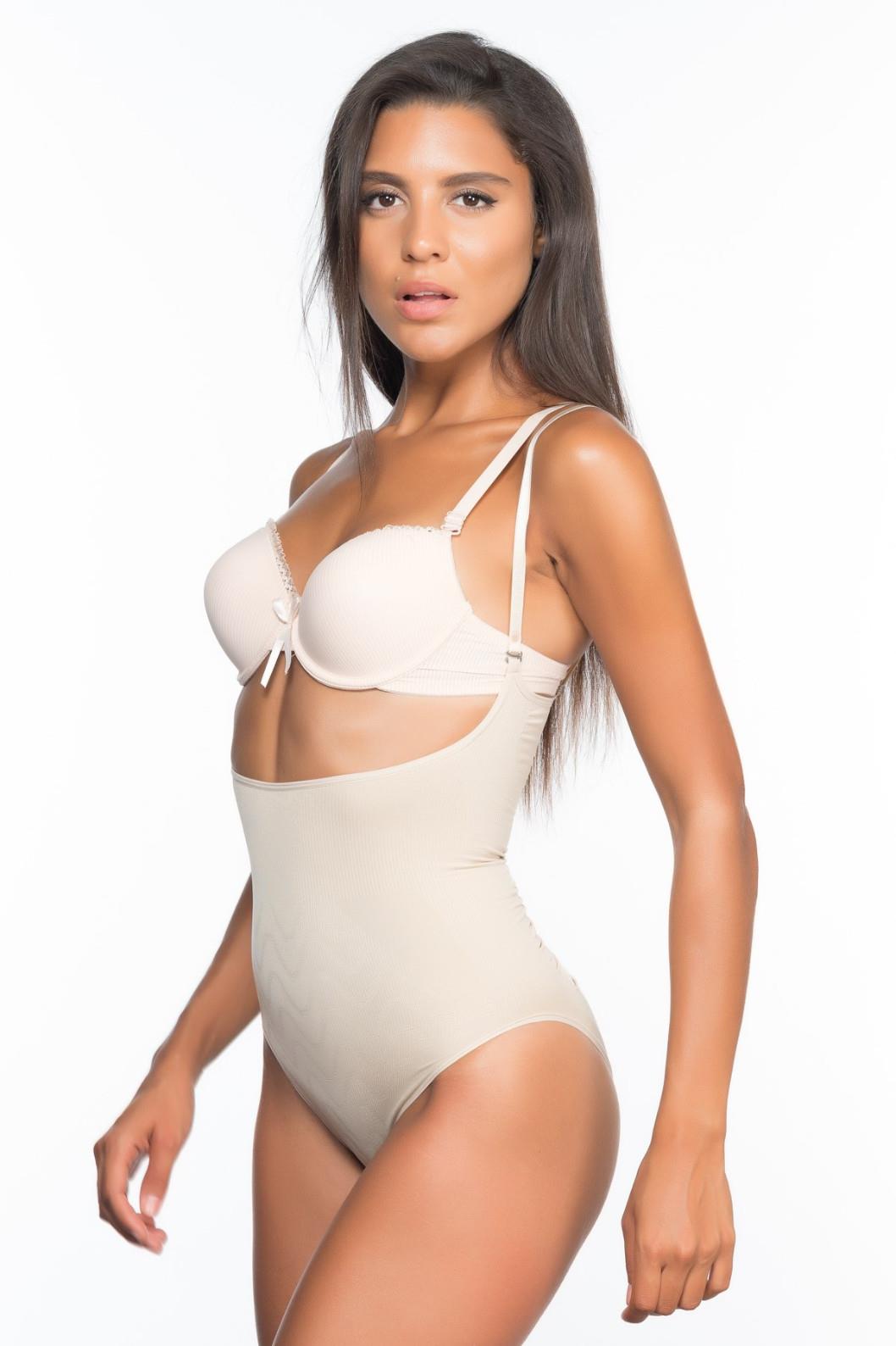 TEN DesBerries 2073 Göğüsü Açık Desenli Body Korse