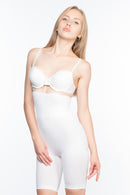 BEYAZ DesBerries 2074 Yüksek Bel Desenli Double Uzun Paça Korse