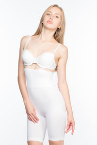 BEYAZ DesBerries 2074 Yüksek Bel Desenli Double Uzun Paça Korse