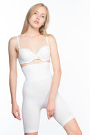 BEYAZ DesBerries 2074 Yüksek Bel Desenli Double Uzun Paça Korse