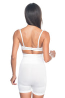 BEYAZ DesBerries 2075 Yüksek Bel Desenli Double Kısa Paça Korse