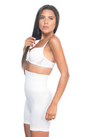 BEYAZ DesBerries 2075 Yüksek Bel Desenli Double Kısa Paça Korse